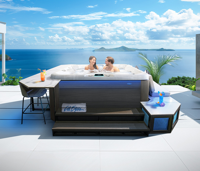 Calspas hot tub being used in a family setting - Red Deer